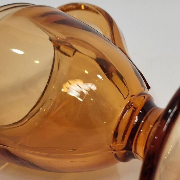 Vintage Fostoria Jamestown 5" Creamer Milk Pitcher Amber Footed VG - Picture 8 of 11